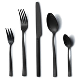 1 x RAW Customer Returns Cutlery Set Black, Hunnycook Cutlery Set 6 people, 30-piece stainless steel black cutlery for home restaurant outdoor, dining cutlery set with forks spoons knives, dishwasher safe - RRP €34.93