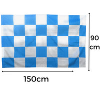 1 x RAW Customer Returns NARAMAKI Napoli Checkered Flag White and Blue 90x150cm Football Championship Chequered Flag  - RRP €18.94