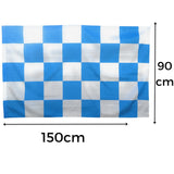 1 x RAW Customer Returns NARAMAKI Napoli Checkered Flag White and Blue 90x150cm Football Championship Chequered Flag  - RRP €18.94