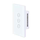 1 x RAW Customer Returns WiFi Smart Light Switch, UseeLink Tempered Glass Touch Screen Switch US, 3 Gang 1 Way, Compatible with Alexa Google Home, Remote Control, Timer, Neutral Wire Required, 2.4 GHz Only 1 PCS  - RRP €30.92