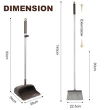 4 x Brand New Jekayla Broom and Dustpan Set with Extendable Long Handle, Upright and Easy Cleaning Combo for Office Lobby in Kitchen Living Room Brown  - RRP €83.6