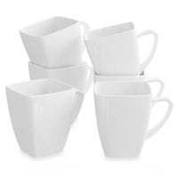 1 x RAW Customer Returns Malacasa, Blance series, 6-piece set of coffee service porcelain 350ml mug mug sets coffee cup cups 11.5 x 8 x 10.5 cm - RRP €35.99