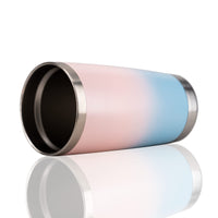 1 x RAW Customer Returns LoFone coffee mug with straw, thermal mug 550 ml, coffee mug to go, bubble tea mug, stainless steel pink blue  - RRP €16.12