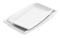 1 x RAW Customer Returns MALACASA, Blance Series, 2-Piece Set Cream White Porcelain Flat Plate Dinner Plate Serving Platter 13.25 11 Inch - RRP €28.22