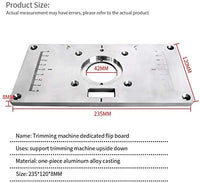 1 x RAW Customer Returns Aluminum Router Table Insert Plate, Practical, Save Effort, Trim Router Tables Plates Woodworking Flip Trimming Board For Woodworking Bench Attach - RRP €12.85