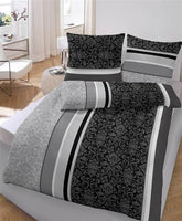 1 x RAW Customer Returns soma Biber bed linen 2-piece duvet cover 135x200 cm pillowcase 80 x 80 cm anthracite baroque flower - RRP €34.95