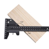 1 x RAW Customer Returns Frotox Woodworking Ruler, T-Ruler, Scriber Ruler, Angle Ruler, Marking Ruler, Aluminum Alloy Multitilater Angle Measuring Instrument - RRP €35.28