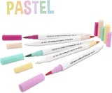 1 x Brand New Starplast 5 DOUBLE TIP ROLLERS Brush tip 1-2 mm and fine tip 0.4 mm, 5 pastel colours, for artists, lettering, coloring or school use. - RRP €18.0