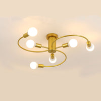 1 x RAW Customer Returns ZTWLEED Industrial Chandelier, Vintage Ceiling Light E27, Sputnik Chandeliers 6 Lights Diameter 70CM, Vintage Chandelier for Bedroom, Kitchen, Hallway Bulb not included Or - RRP €34.39