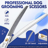 1 x RAW Customer Returns JASON 7.5 inch curved thinning scissors for dogs 43 teeth professional downward curved dog scissors made of Japanese 440C stainless steel grooming scissors with symmetrical handle - RRP €39.99