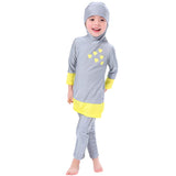 2 x Brand New IBTOM CASTLE Muslim Swimsuit Kids Baby Girls Full Cover Modest Islamic Tops with Swim Trunks UV Protection Swimsuit Swimwear Set Burkini Swim Hijab Surfing Clothes Gray 9-10 Years - RRP €59.3