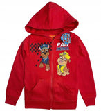 1 x RAW Customer Returns eplusm Paw Patrol Hoodie with Zip Boys Hooded Jacket Chase and Marshall Winter Sweatshirt Children s Gift DE NL SE PL, Numeric, 128, Regular, Red  - RRP €20.16