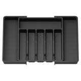 1 x RAW Customer Returns Lifewit Cutlery Holder, Expandable Drawer Utensil Holder, Adjustable Cutlery Tray, Compact Plastic Drawer Cutlery Insert for Spoons, Forks, Knives, Large, Black - RRP €20.16