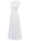 1 x RAW Customer Returns Dressystar Women s Elegant Bridesmaid Dress Wedding Maxi Lace Dress Party Evening Dresses White XXL - RRP €60.89