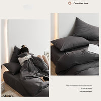 1 x RAW Customer Returns AShanlan bed linen 140x200 anthracite 2 pieces 100 microfiber plain bed linen set with 1 pillowcase 70x90 cm dark gray bed linen with zipper soft and iron-free - RRP €27.22