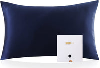 1 x RAW Customer Returns ZIMASILK pillowcase made of 100 silk for hair and skin. Double-sided 19 momme pure mulberry silk pillowcase with zipper, 1 piece. 50 x 70 cm, dark blue  - RRP €29.23