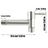 1 x RAW Customer Returns Mop Pool Taps, Outdoor Garden Faucet, Wall Bathroom Faucet, Tap Bathroom, Stainless Steel Water Saving Taps for Bathroom, Sink, Balcony, Kitchen Silver  - RRP €18.55