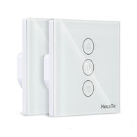 1 x RAW Customer Returns HeuxGir roller shutter switch wifi, smart roller shutter timer compatible with Alexa and Google Home, blind switch neutral wire required, SmartLife remote control touch switch-4 packs - RRP €84.7