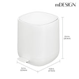 1 x RAW Customer Returns mDesign 5 L Waste Bin Perfect as a recycling container Metal and plastic pedal bin with removable bucket white - RRP €57.42