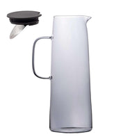 1 x RAW Customer Returns Intirilife carafe made of glass in smokey grey - 1.7 litre capacity - glass water jug with lid and strainer for hot and cold drinks, tea, juice, lemonade - RRP €27.65