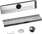 1 x RAW Customer Returns WOLFBIRD 30CM shower channel stainless steel drain channel floor drain, self-cleaning siphon with odor stop, hair strainer - edge drain - RRP €19.82