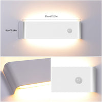 1 x RAW Customer Returns INHDBOX wall light indoor, wall light motion detector indoor 12W warm white, modern up and down aluminum wall lamp wall lighting for living room bedroom hallway stairs, white  - RRP €33.22