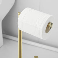 2 x Brand New Toilet Paper Roll Holder Freestanding Gold Bathroom Brush Toilet Paper Roll Holder with Backup Function - RRP €75.98