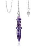 2 x Brand New Jovivi Gemstone Pendulum Esoteric Amethyst Pendant Made of Resin Radiesthesia Meditation Tensor Crystal Pendulum with Chain - RRP €50.4