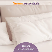 8 x Brand New Emma Essentials Microfiber Pillowcase 65x65 cm, White, Set of 2 Pillowcases with Zipper - RRP €87.92