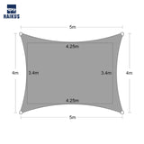 1 x RAW Customer Returns HAIKUS Rectangular Sail Awning 4x5 m, Shade Sail 5x4 m HDPE, Breathable, Resistant to 98 UV Rays for Outdoor, Patio, Garden, Terraces White  - RRP €55.92