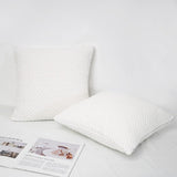 1 x Brand New IVOKHA Set of 2 Cushion Covers Cotton Coarse Knitted Cushion Cover Coarse Knit Sofa Cushion Decorative Couch Cushion Cover Soft for Living Room Bedroom 45 x 45 cm, White  - RRP €18.1