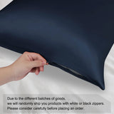 1 x RAW Customer Returns PiccoCasa silk pillowcase 80x80 pillowcase made of 100 silk 22 momme pillowcase hair and skin care with zipper gift box navy blue 80x80cm - RRP €53.99