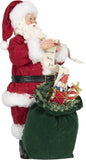 1 x Brand New HAES DECO - Santa Claus Decorative Figure - Measurements 17x13x28 cm - Collection Who is Santa - Red Color - Textile Material on Plastic - Christmas Figure, Christmas Decoration - RRP €26.78