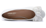 1 x RAW Customer Returns Feversole Women s Fashion Round Toe Ballet Flat Fluffy Elastic Cute Bow White 38 EU - RRP €28.99