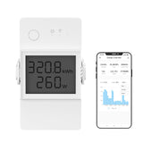 1 x RAW Customer Returns SONOFF POW320D Elite Smart Switch with Power Meter, 20A WiFi Smart Switch LCD Digital Energy Meter, Overload Protection Current Meter Compatible with Alexa Google Home - RRP €26.34