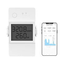 1 x RAW Customer Returns SONOFF POW320D Elite Smart Switch with Power Meter, 20A WiFi Smart Switch LCD Digital Energy Meter, Overload Protection Current Meter Compatible with Alexa Google Home - RRP €28.75