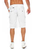 1 x RAW Customer Returns Geographical Norway Men s Cotton Cargo Shorts Parasol Fabric Belt,White,L - RRP €46.12