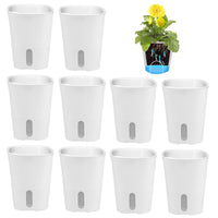 1 x RAW Customer Returns GDWD Set of 10 self-watering flower pots, self-watering pot with water level indicator, watering pot, herb pot, watering system for indoor and outdoor use 12.5 cm  - RRP €44.89