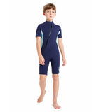 1 x RAW Customer Returns Summshall Wetsuit Kids, 2MM Neoprene Shorty Warming Swimsuits for Girls Boys Thermal Diving Suit Ultra Stretch Wetsuits for Water Sports - RRP €42.99