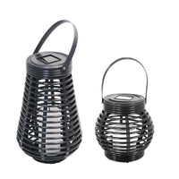 1 x RAW Customer Returns LQWELL 2 pieces solar lamps for garden outside, waterproof solar lantern, rattan garden lights outside, solar lantern warm white for yard, room, party decoration - RRP €27.22