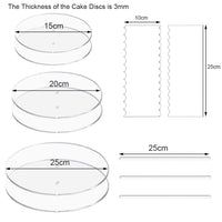 32 x Brand New NICAVKIT 3 Pieces Cake Plate, Cake Plate, Cake Stand, Cake Base Round Acrylic Cake Plates for Buttercream Cake, Reusable for Serving Cakes 16 x 16cm  - RRP €499.2