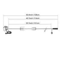 1 x RAW Customer Returns Onlyfire BRK-6012 Universal Grill Skewer Set Rotisserie Replacement Rotisserie Kit 114cm Long, 12x12mm Hexagonal Skewer Rod with EU Electric Motor Holder Not Fits Weber Gas Grill  - RRP €73.86