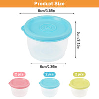 1 x RAW Customer Returns 6 Pieces Airtight Small Food Containers, Reusable Freezer Containers, Small Plastic Food Container with Lid, for Sauce Soups Dressings Creams 160 ml  - RRP €10.82