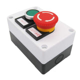 1 x RAW Customer Returns Taiss Green Momentary Push Button Switch 440V 10A 1NC 1NO, Red Mushroom Emergency Stop 1NC 1NO Latching Push Button Switch Station Box hz-11ZS-G - RRP €25.2