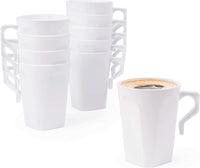 1 x RAW Customer Returns MATANA 50 White Hard Plastic Coffee Cups, 255ml - Coffee, Tea, Chocolate, Hot Cold Drinks - Stable Reusable - Camping, Weddings, Picnics, BBQs, Outdoor Events, Parties - RRP €32.99