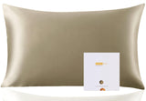 1 x RAW Customer Returns ZIMASILK pillowcase made of 100 silk for hair and skin. Double-sided 19 momme pure mulberry silk pillowcase with zipper, 1 piece. 40x60 cm, taupe  - RRP €24.99