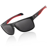 1 x Brand New LVIOE Men s Polarized Sports Sunglasses, Wraparound Frame, Ideal for Running, Fishing, UV400 Protection, Red Black - RRP €50.4