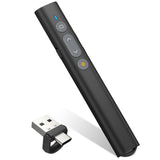 1 x RAW Customer Returns HASACOOL USB C Presenter, 2.4 GHz Wireless Pointer for Presentations, 2 IN 1 Type C and USB Receiver Powerpoint Remote Control, Presentation Remote Control for Windows 7 8 10, Vista Mac Linux Android - RRP €17.99