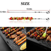 1 x RAW Customer Returns TaiCy Set of 12 Skewers for Grilling - 14 Stainless Steel Shish kebab Kabob Sticks for Meat Shrimp Chicken Vegetables for Grilling, Grilling and Kabobs Silver  - RRP €12.01