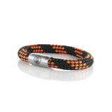 1 x RAW Customer Returns Sailor s yarn men s bracelet braided from real sailing rope, 8 mm black-orange with a cool magnetic clasp made of stainless steel. 21cm long - RRP €40.18